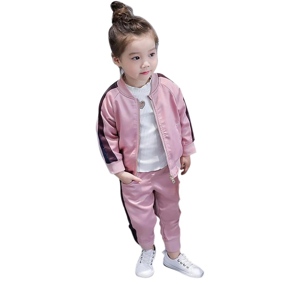 Baby Girls Kids Winter Warm Sport Jacket Coat Pant Trousers Sportwear 2Pcs Sets