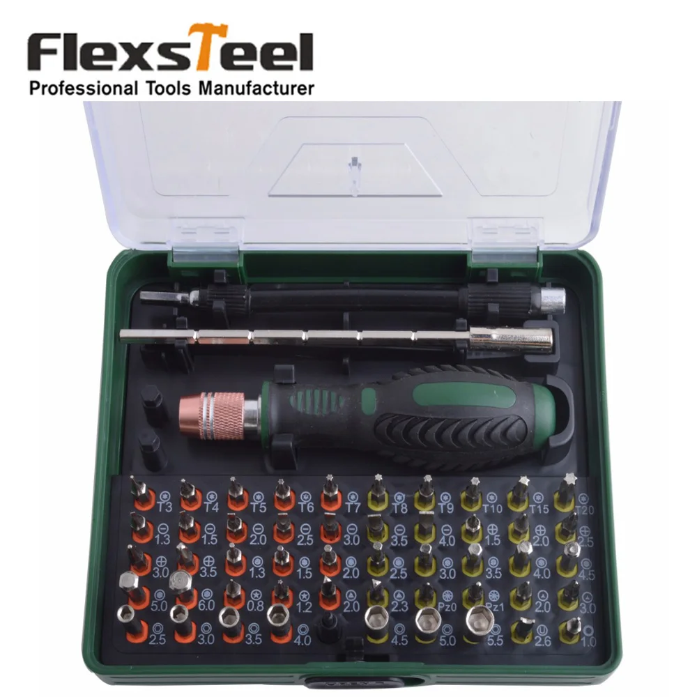 

53 In 1 Screwdriver Bit Set Driver Kit with Flexible Extension Tweezer 49 Crv Bits for all laptops phones and other electronics