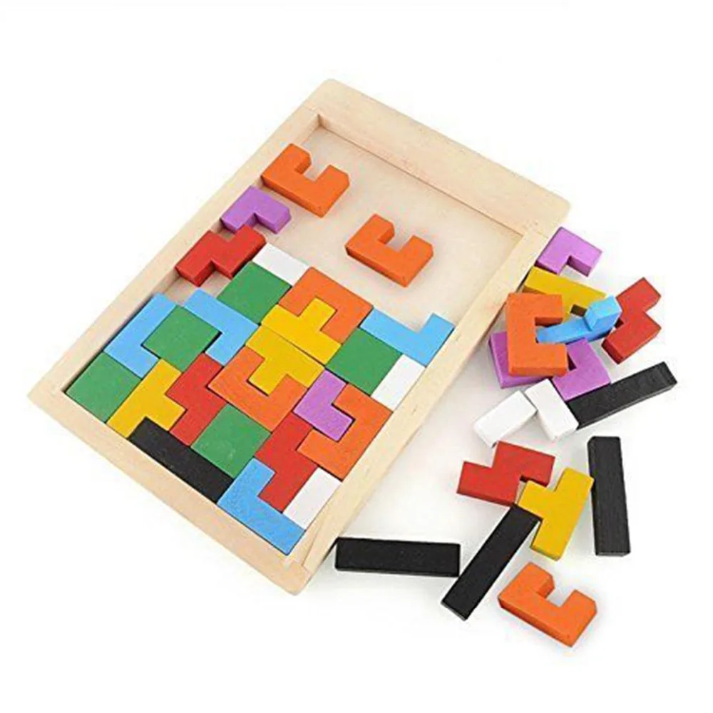 Красочные деревянные головоломка Танграм Puzzle игрушки Тетрис игры Дошкольное Magination интеллектуальная развивающая детские игрушки подарки