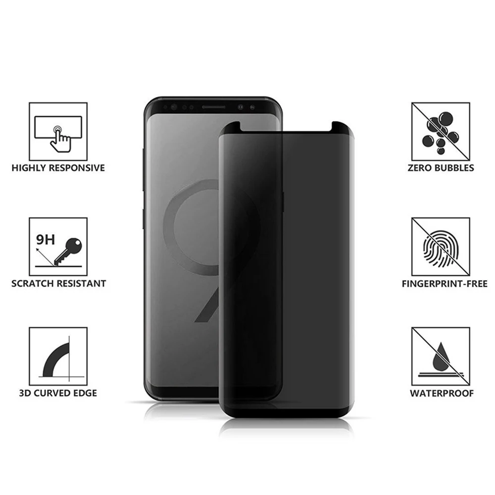 3D изогнутый край Полное покрытие закаленное стекло для Samsung Galaxy S8 S9 Plus Note 8 9 Note8 Note9