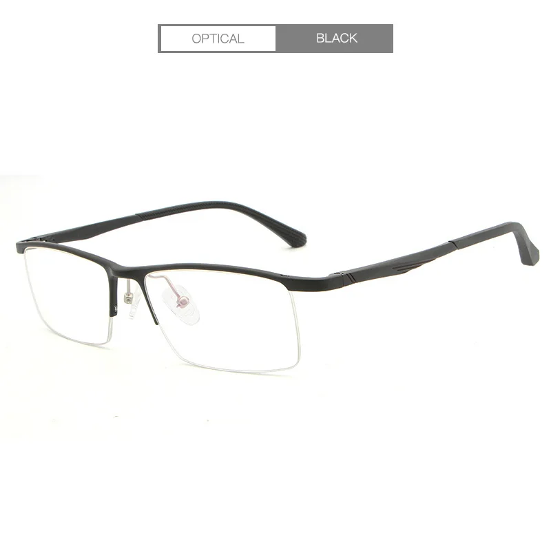 HDCRAFTER, мужские оправы для очков по рецепту, металлическая оптическая оправа для очков, брендовые дизайнерские прозрачные очки для чтения для мужчин и женщин - Цвет оправы: Black