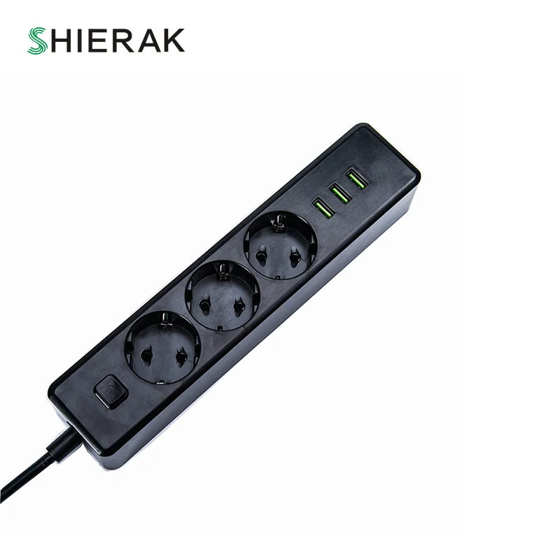 SHIERAK новое гнездо питания стандарта ЕС розетка панель многофункциональная тройная розетка с 3 usb-портами Розетка с USB