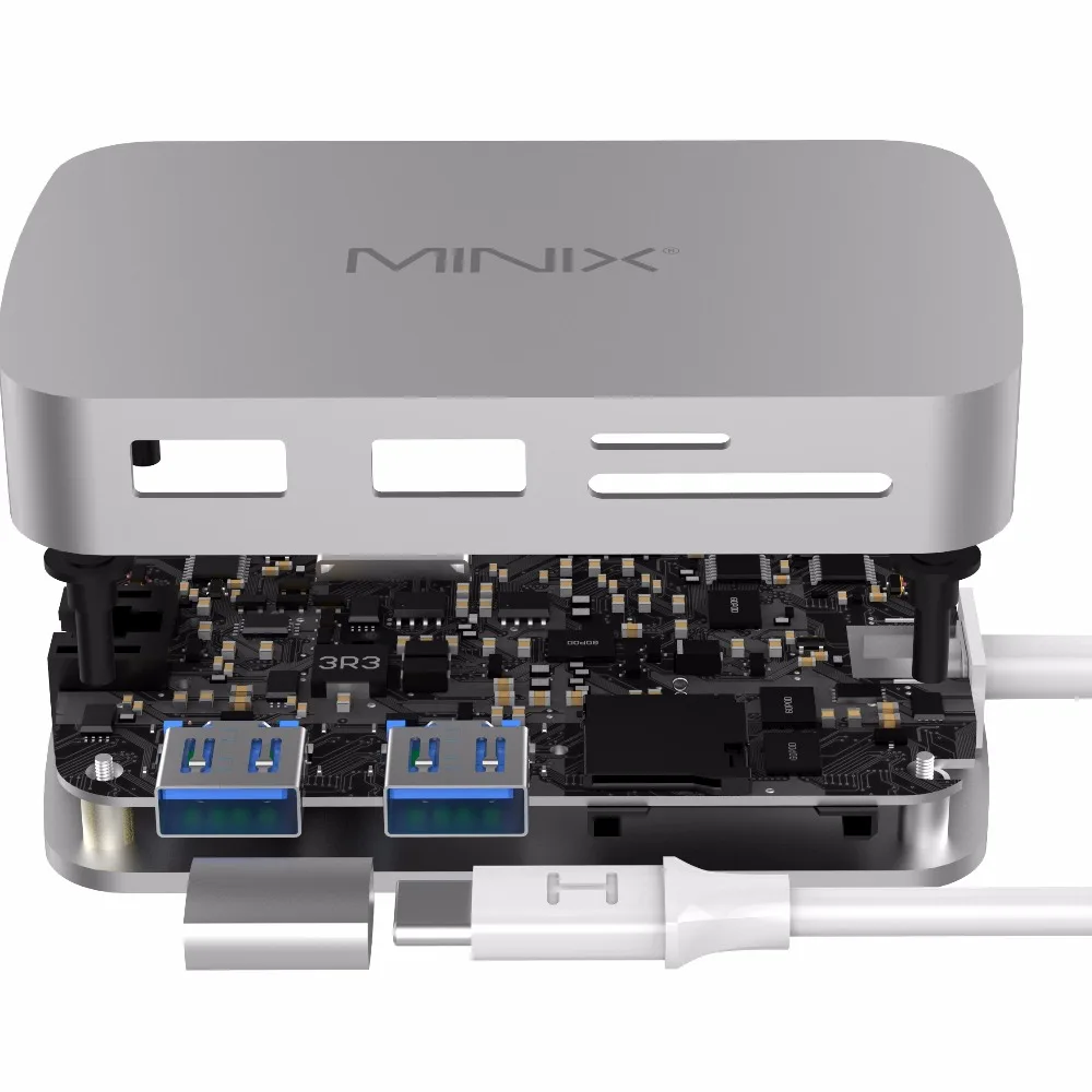 MINIX NEO C type-C многопортовый адаптер с выходом HDMI до 4K Gigabit Ethernet USB-C для зарядки, совместимый с Apple MacBook