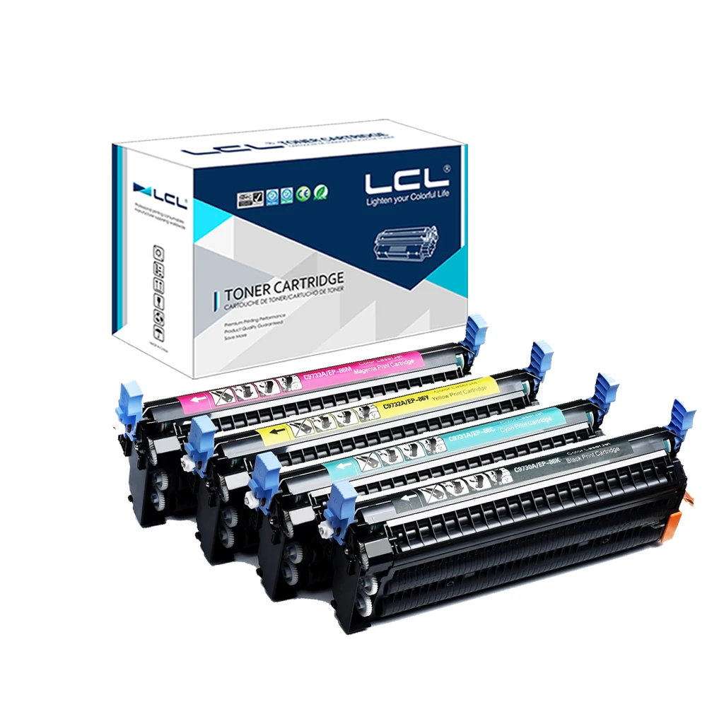 LCL 645A C9730A C9731A C9732A C9733A 645 (4-pack) Laser Toner Cartridge Compatible for  HP Laserjet 5500/5550 Color Series