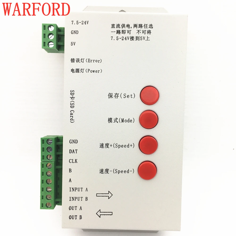 T1000S SD карты WS2801 WS2811 WS2812B LPD6803 светодиодный 2048 контроллер пикселей DC5 ~ 24 V T 1000S RGB