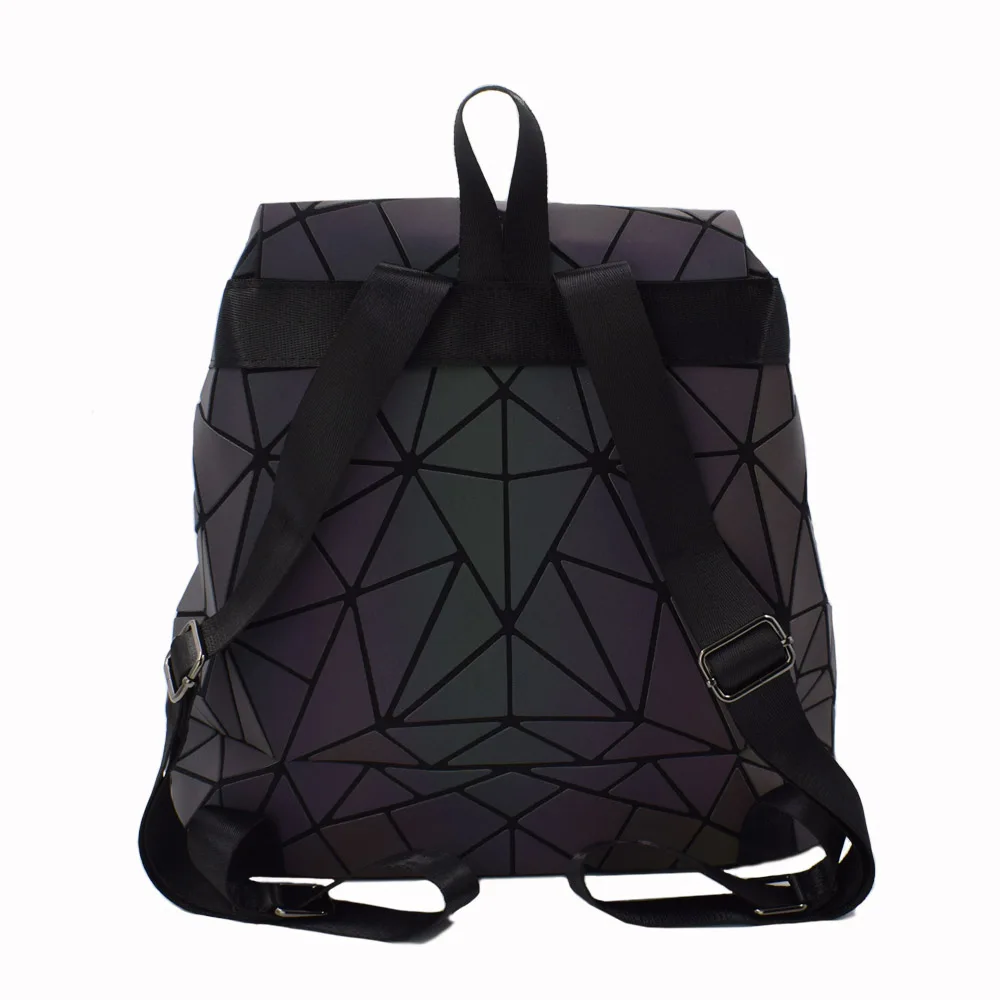  Fashion Women Luminous Backpacks Female Shoulder Bag Girl Daily Backpack Geometry School Folding Ba - 32977839935