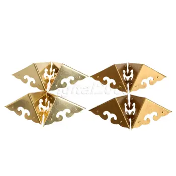 

High Quality 4Pcs Corners Chinese Furniture Hardware Brass/Antique Copper for Cabinet Trunk Jewelry Box Chest 4.5*4.5*4.5cm