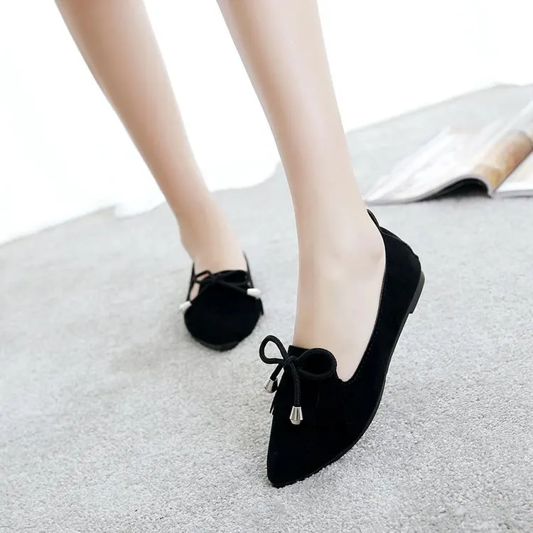 

Spring and autumn season new tassel single shoes British wind pointed low-heeled shoes peas women's shoes