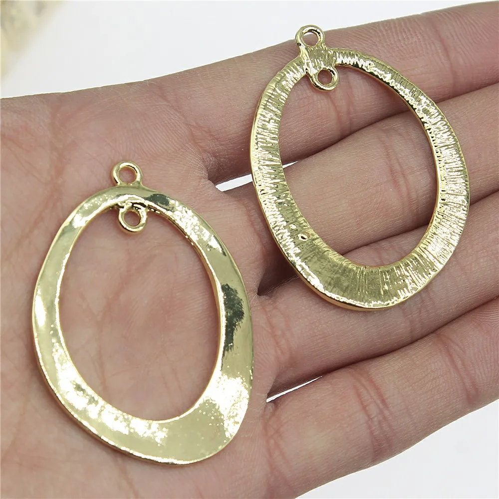 

WYSIWYG 3pcs/lot Geometric Charms For Jewelry Making 35x49mm High Quality KC Gold Color Accessories For Earring Making
