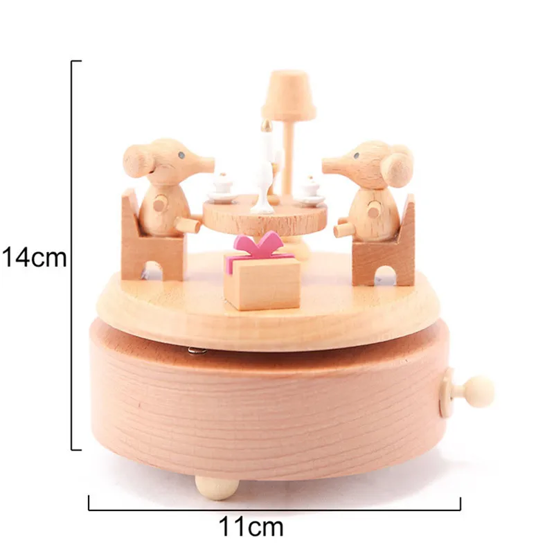 Деревянная музыкальная шкатулка карусель музыкальная шкатулка деревянные поделки Ретро подарок на день рождения Детские игрушки персонализированные аксессуары для украшения дома