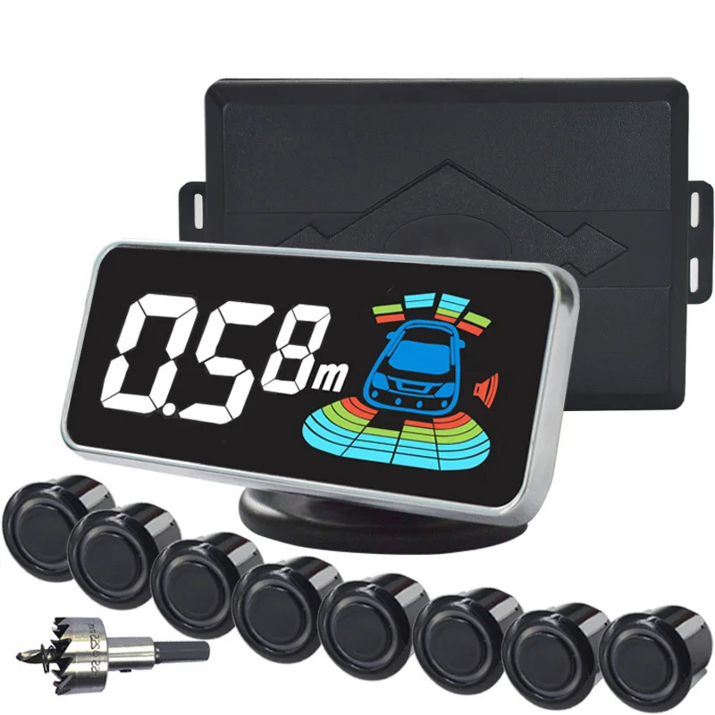 

8 Probe Reversing Radar Intelligent Dual-Core Auto Parking Sensors Car Anti-Electromagnetic Interference Reversing Detector