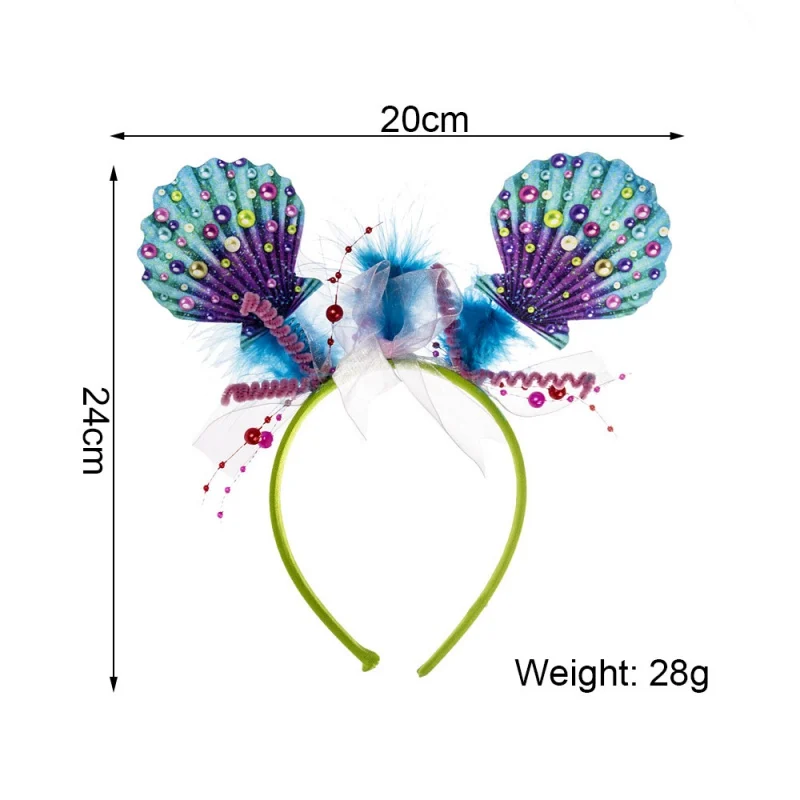 Для девочек жемчужная раковина ушками милые повязки для Хэллоуина для детей Головные уборы Фото Реквизит Волосы обручи для волос Детские аксессуары для волос