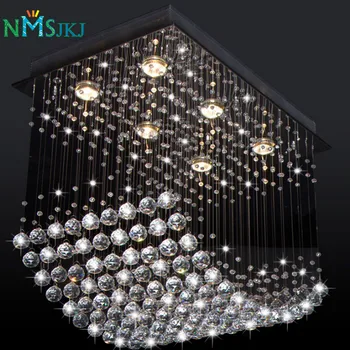 

New Flush Mount Luxury Contemporary Crystal Wave Chandelier ,Living Room Dinning Room Light K9 Crystal Lamp