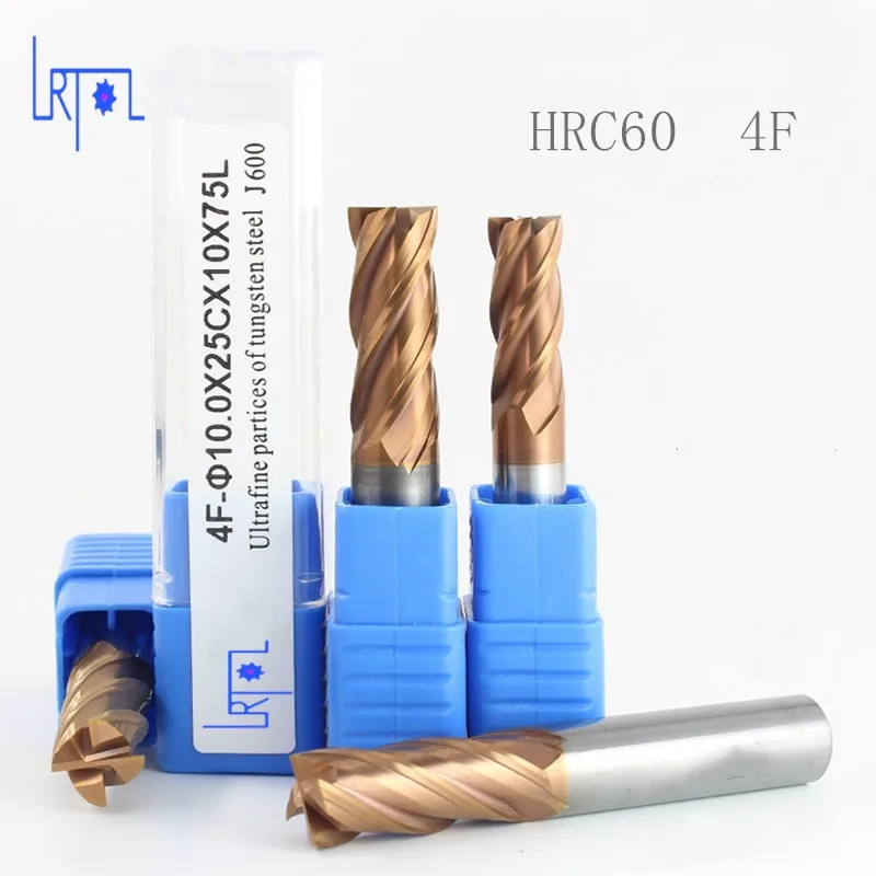 Buy HRC60 10 12 16MM tungsten carbide coating end mill