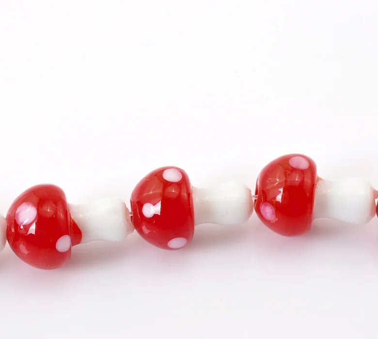 

Doreen Box hot- 2 Strands Red Mushroom Glass Butterfly Loose Beads 17x12mm(5/8"x4/8") (B21610)