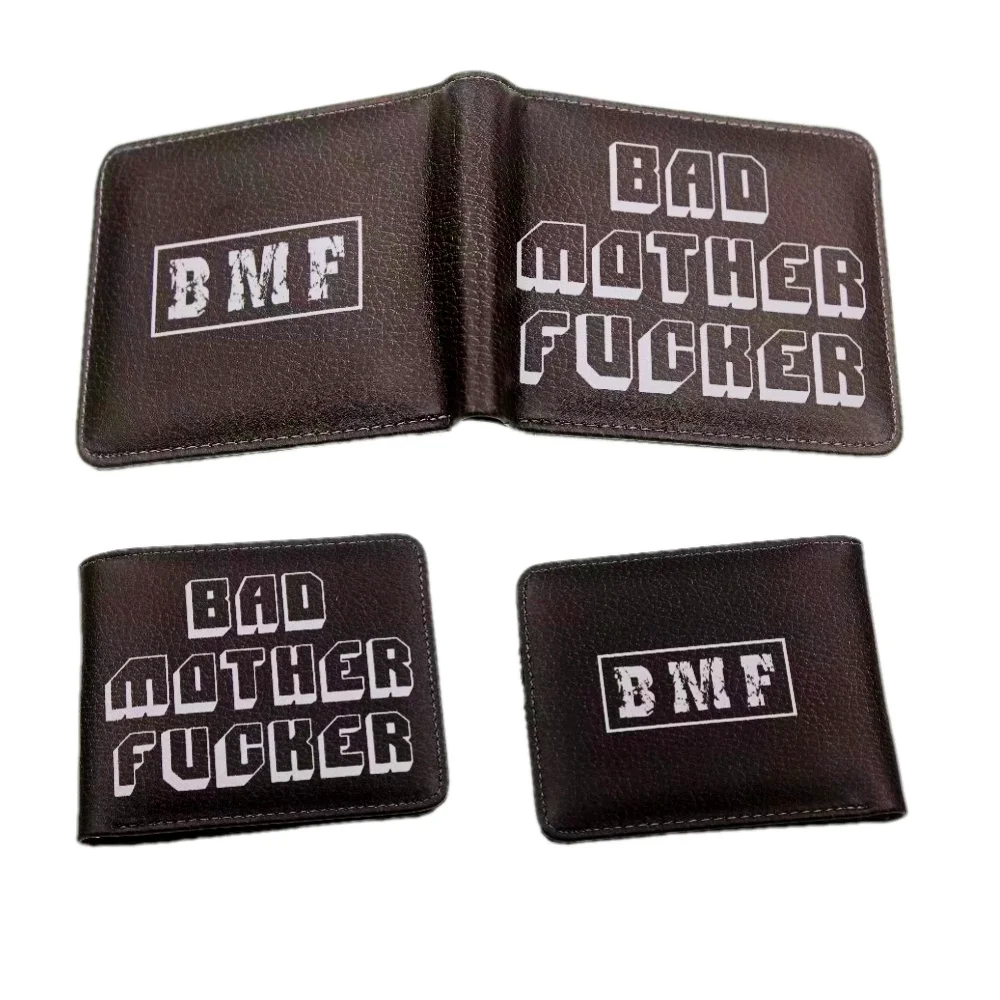 

Pulp Fiction Jules Wallet with zipper Coin Pocket Bad Mother Letters Boys Wallet Card Holder cook Purse
