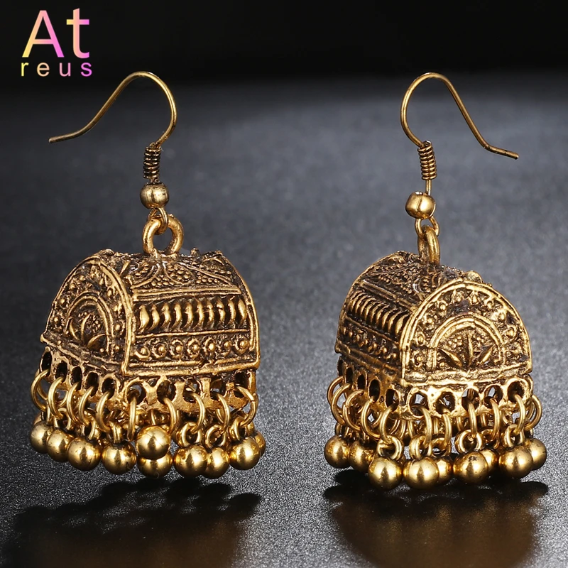 Gypsy Afghan ювелирные изделия ретро этнические индийские Jhumka коробка клетка