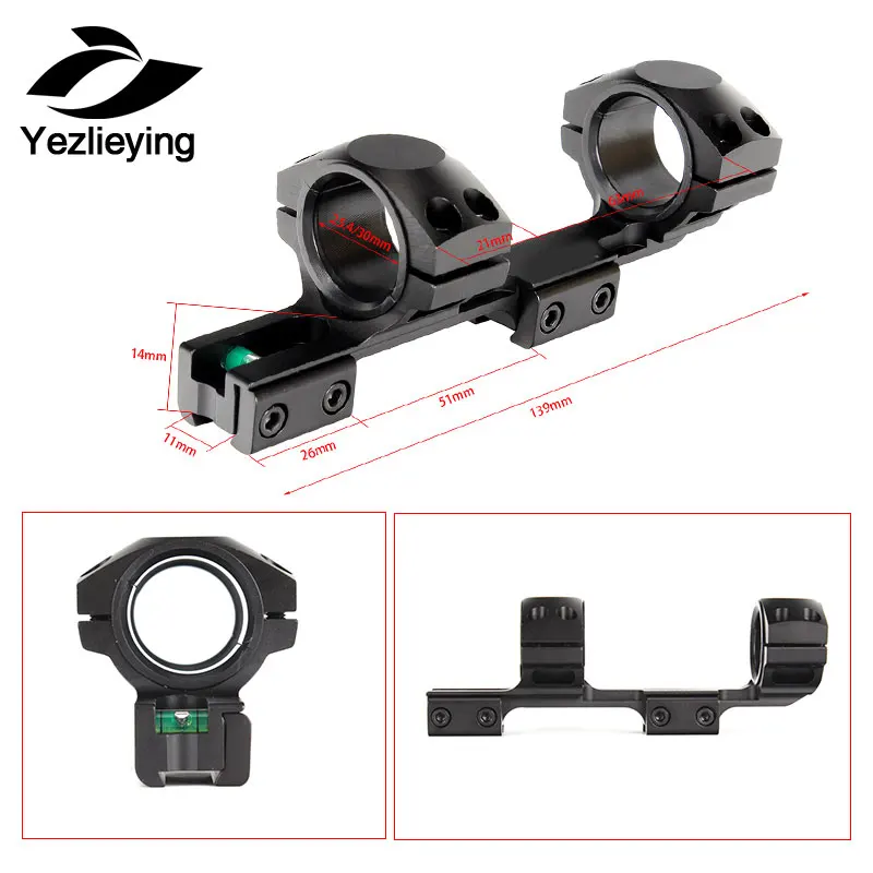 

Hunting Accessories 11mm 3/8" Dovetail Airgun Riflescope Rings Hunting 1 Inch 25.4/30mm Offset Scope Mount Rail with Bubble Leve