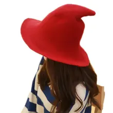 Модная однотонная шляпа в стиле хип-хоп с плоской подошвой, вязаная шапка из овечьей шерсти, женская шапка с острым носком