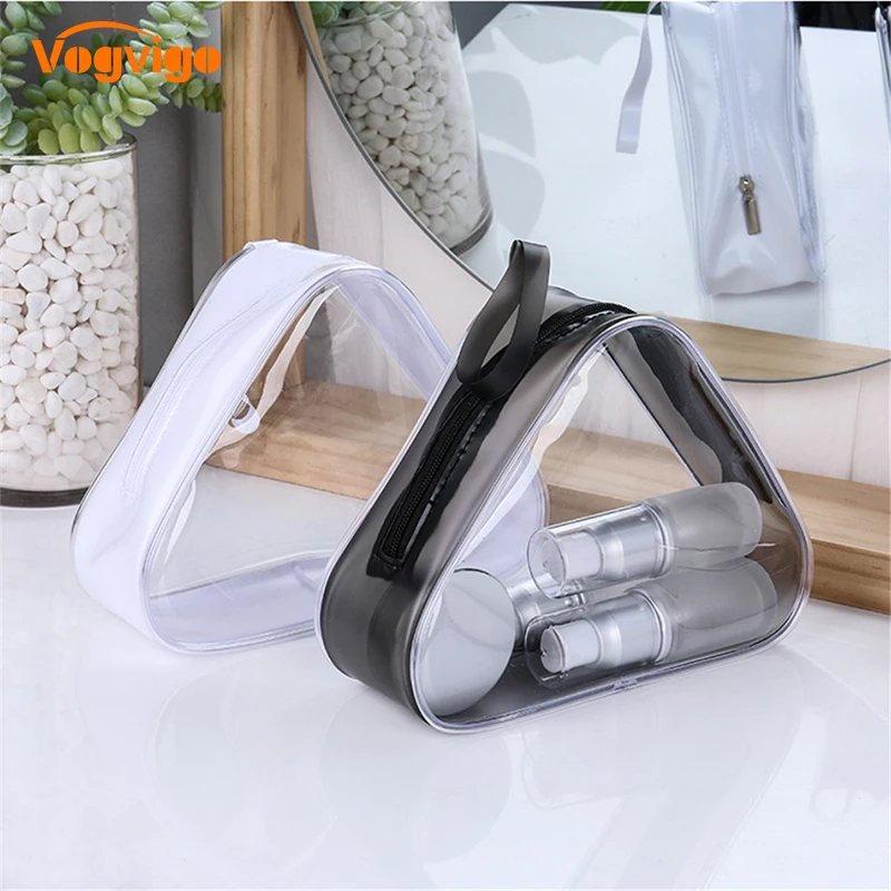 Vogvigo Transparent Cosmetic Storage Bag Waterproof Triangel Organizer Makeup Bags Women Travel Toiletry Case Accessories