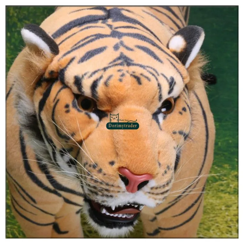 Dorimytrader 43''  110cm Domineering Lifelike Tiger Stuffed Soft Plush Huge Emulational Animal Tiger Toy House Decoration Free Shipping DY60653 (9)