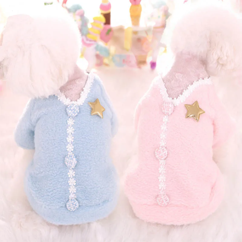 

High quality cotton warm dog clothes comfortable soft overalls for dogs autumn/winter pet clothes dog pajamas solid clothes dog