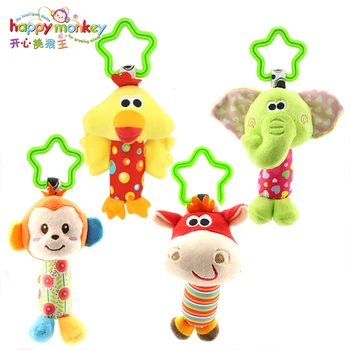 

Baby Animal Rattle Toys Soft Hand Bell Hanging Plush Crib Stroller Parm Rattles Infant Educational Toys for Newborns Gifts