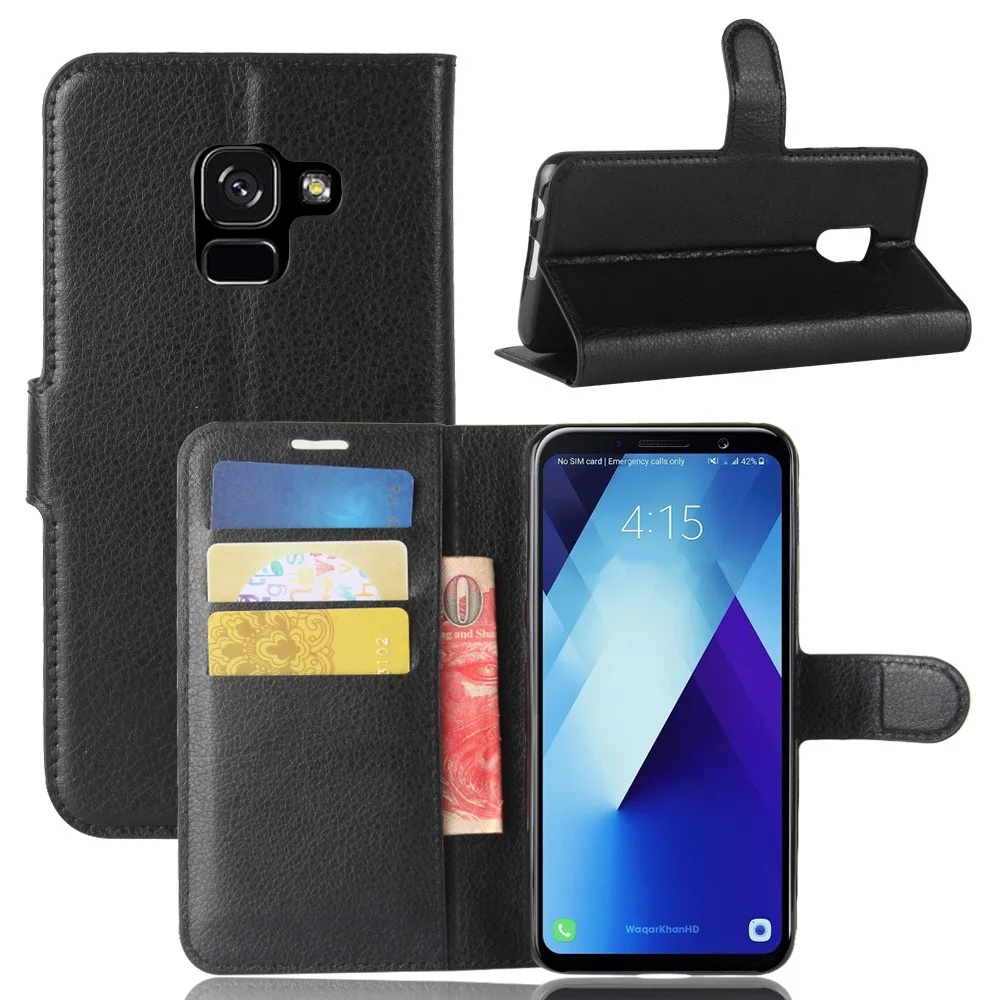 

Magnet Flip Case For Samsung Galaxy A5 A6 A7 A8 2018 Case Leather Wallet Card Holder Case For Samsung A6 A8 Plus 2018 A750 Cases