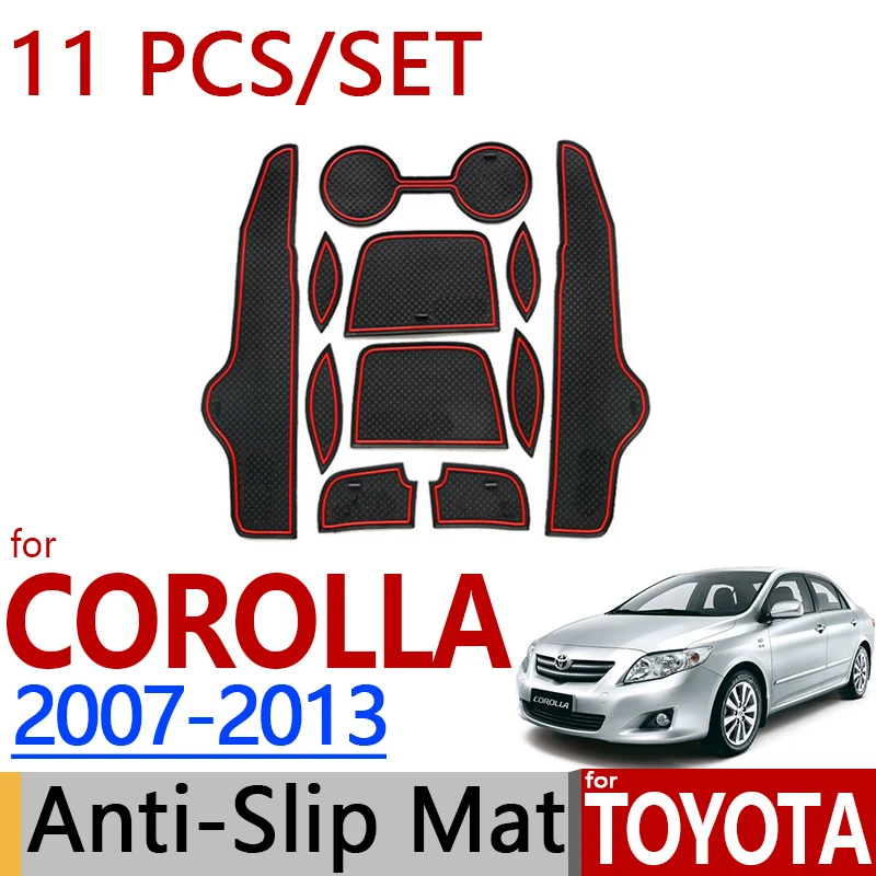 Для Toyota Corolla 2007-2013 Противоскользящий резиновый коврик для двери 11 шт. 2008 2010 2011 E140