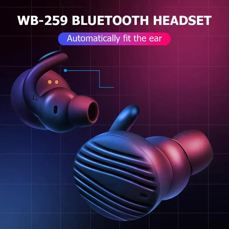 WB-259 беспроводной смарт TWS Bluetooth 5,0 шумоподавление HiFi спортивный наушник 27x22x20 мм время вызова 6 часов