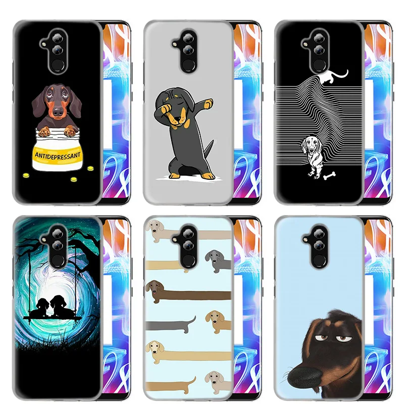 

Case Cover For Huawei Honor P20 Mate 20 10 P10 P9 P8 8X 9 Lite P Smart + Plus 2017 2019 Nova 3i Clear I love Dachshund