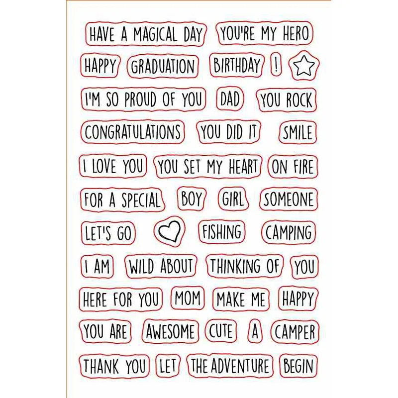 

Built Your Own Sentiments Transparent Clear Silicone Stamps For DIY Scrapbooking Cards Making Craft Supplies New 2019