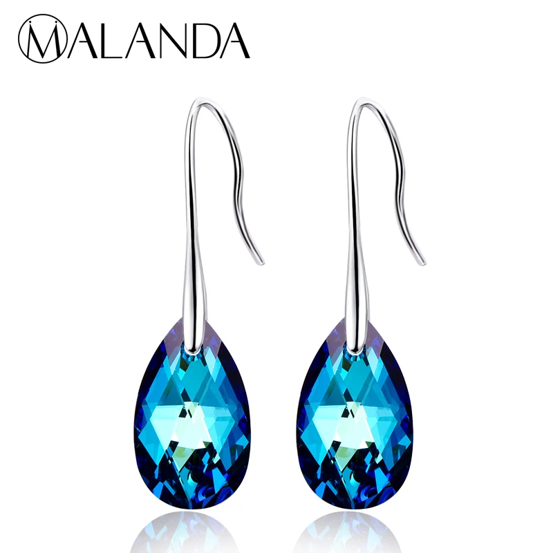 MALANDA серьги в форме капли воды для женщин Модный Оригинальный Кристалл от SWAROVSKI