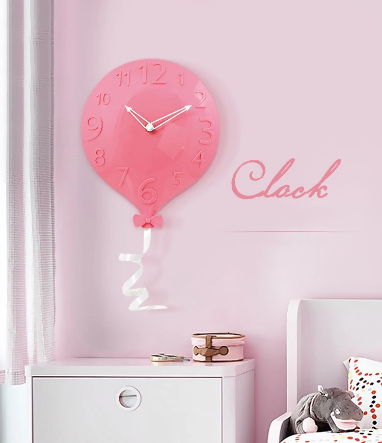 7/цвет 30*24 см милые новые модные простые бесшумные воздушные шары настенные часы немой гостиной спальни домашний декор