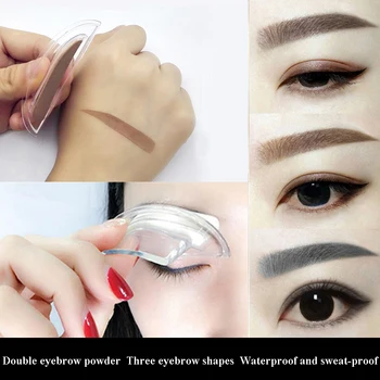 

1 Pair Professional Brow Stamp Sponge Stencil with Handle 3 Shape Eyebrow Template Lazy Quick Make up Seal Eyebrow Powder Print