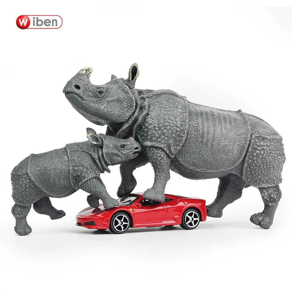 Wiben Indian Rhinocers Simulation Wild Animal Model Action &amp Toy Figures Plastic Solid Boys Collection Toys For Children Gift | Игрушки и