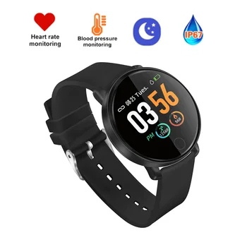 

IP67 Waterproof Smart Watch Fitness Tracker Bracelet Heart Rate Blood Pressure Smartwatch 1.3 Inch Round Sports band pk dz09 f01