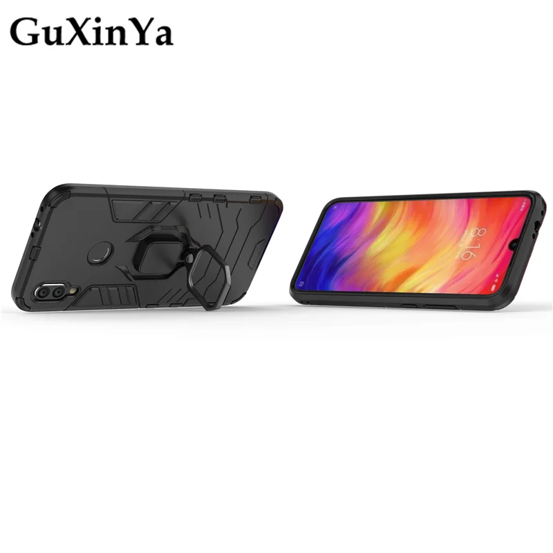 Чехол для Xiaomi Redmi Note 7 Pro Роскошные Защитные чехлы с магнитными кольцами чехол 6 3
