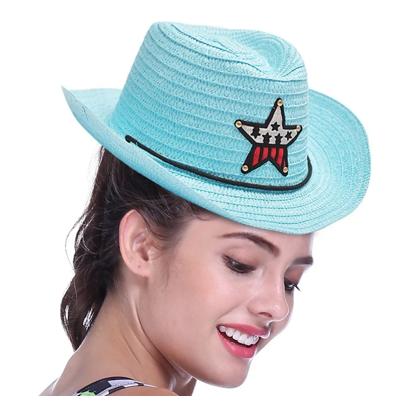 8 цветов, уличная ковбойская шляпа для мальчиков, летняя Милая соломенная шляпа со звездами для мальчиков и девочек, детская соломенная шляпа со звездами, Милая Детская кепка