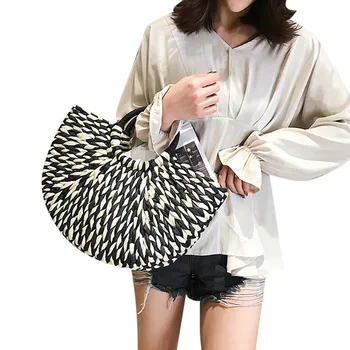

Sleeper #W401 2019 FASHION Summer Women Handbag Straw Bag Ladies Handbag Casual Beach Woven Handbag gift black hot Free Shipping