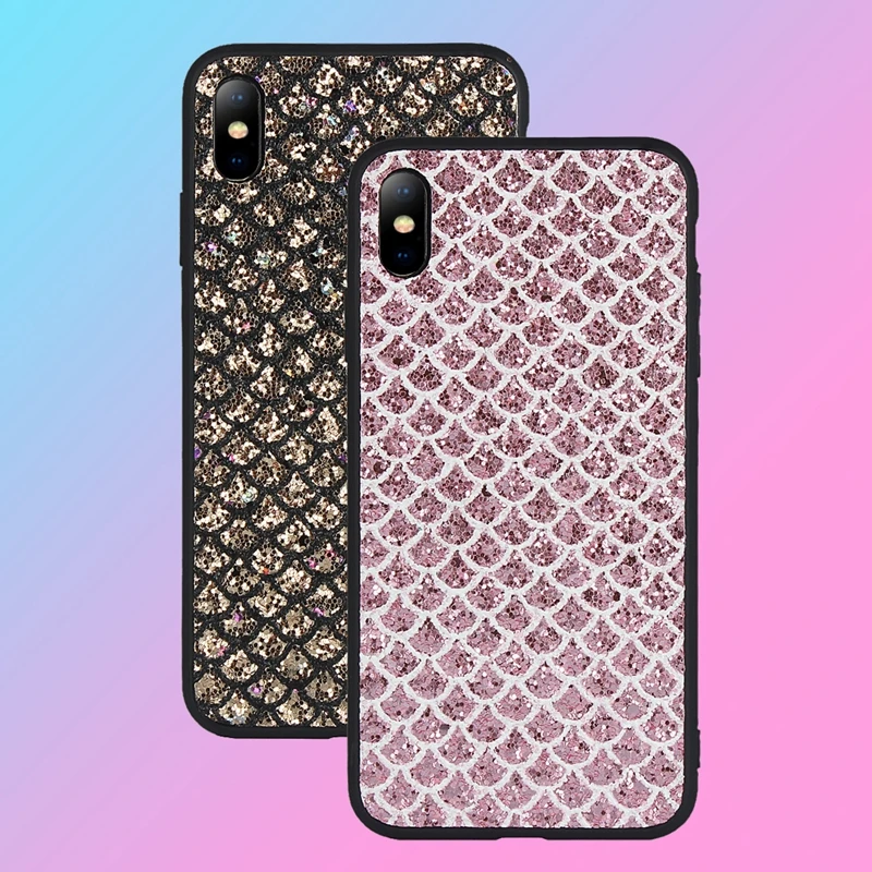 Phone Case For Samsung S9plus S10plus case glitter 3D diamond Scales Mermaid Cover S10 lite S10E A50 M20 phoneCases | Мобильные