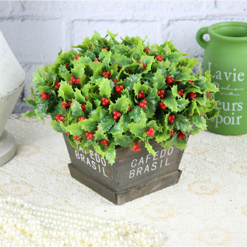 artificial plant flower arrangement Berry bunch small bonsai home living room balcony plant decoration (5)