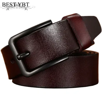 

Best YBT Men belt fashion Alloy black pin buckle belt casual Men Business affairs simple trend belt 110-120 cm