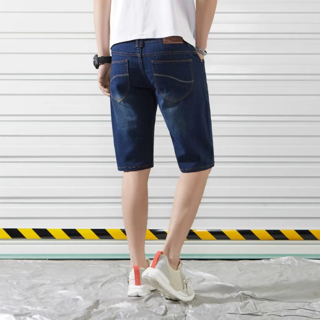 Для мужчин шорты для женщин большой размеры карман повседневные джинсы мужские шорты летние тонкие короткие треники Джинс