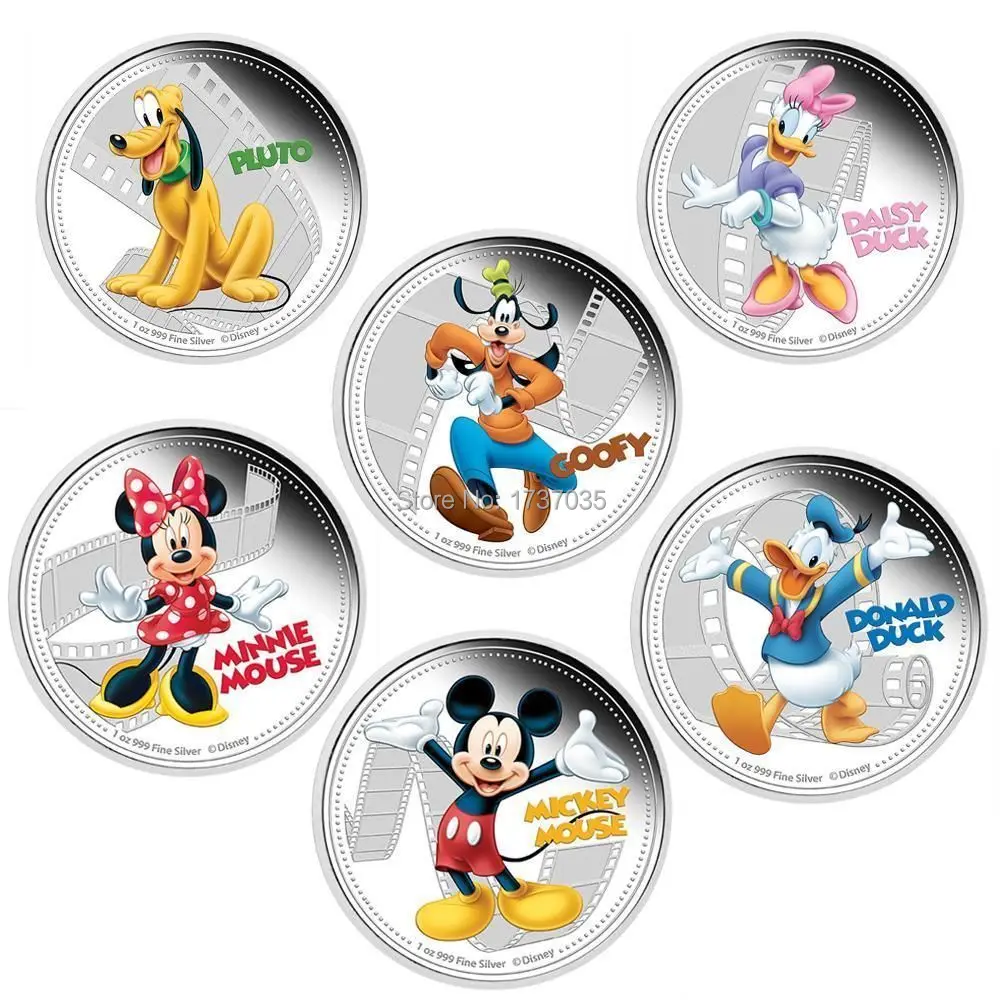 Penuh Set 1 Oz Mickey Friends Mouse Anjing Bebek Hollywood Kartun Hewan Koin Perak Berlapis Inggris Souvenir Koin Souvenirs Paris Souvenir Glasssouvenir Coins AliExpress