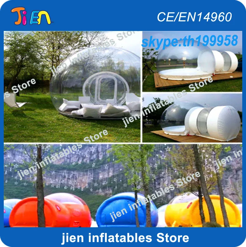 

Free air shipping to door, Inflatable Bubble Tent House Dome Outdoor Clear Show Room with 1 Tunnel for Camping for Photo