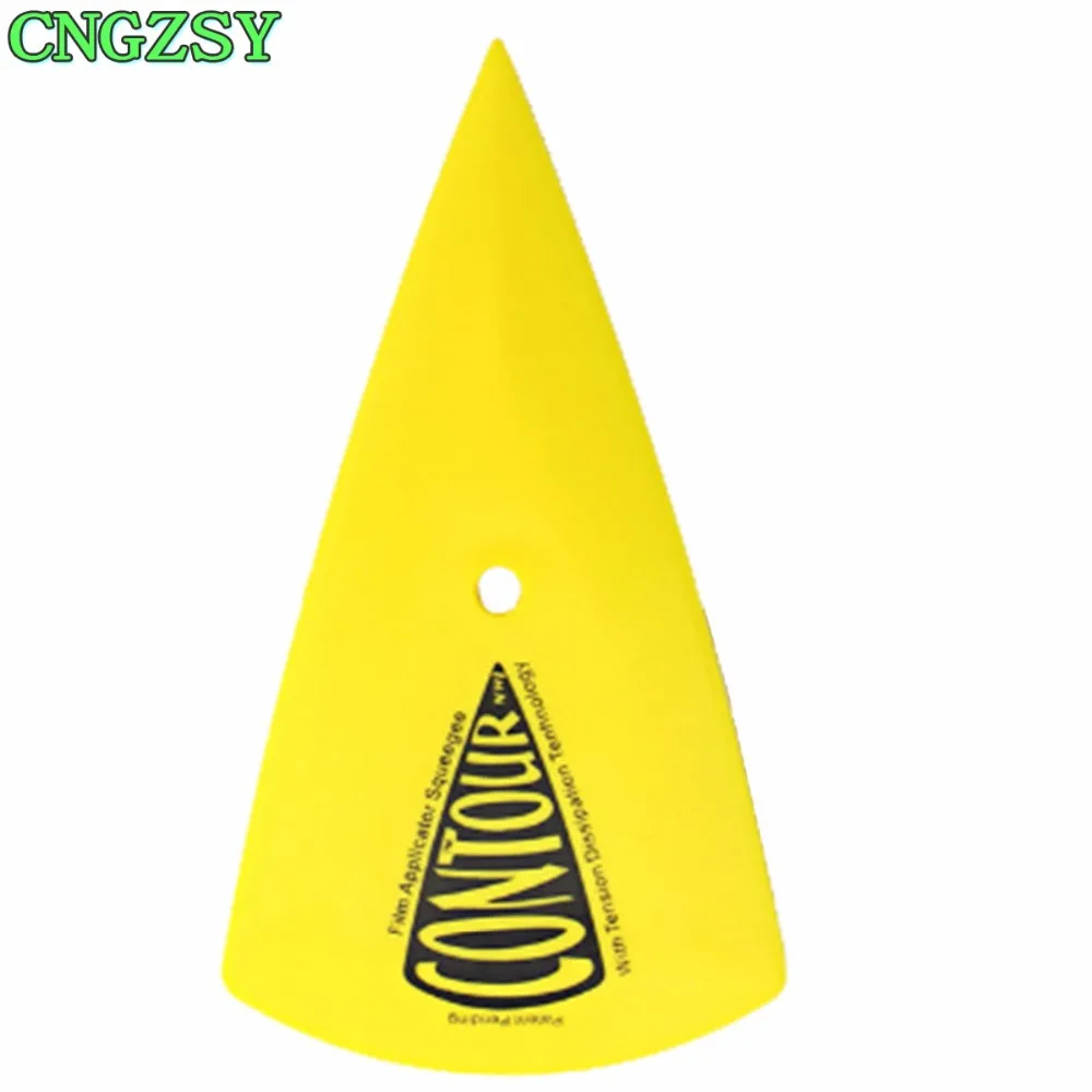 

Plastic Yellow Car Film Tools Triangle Scraping Applicator Sharp Squeegee Bubble Scraper Contour Corner Hard Card Scraper A13