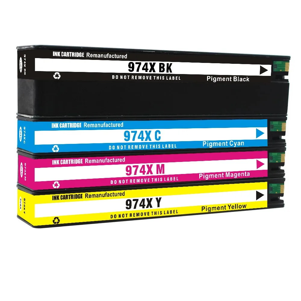 Совместимый картридж для HP 974X 974 HP974A с pagewide pro 452dw 477dw 452dn 477dn 552dw (1B + 1C 1M 1Y) 4 пакета |
