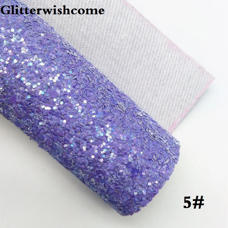 Glitterwishcome 30X134 см мини-рулон синтетическая кожа, массивная блестящая кожа ткань винил для луков, GM070 - Цвет: 5