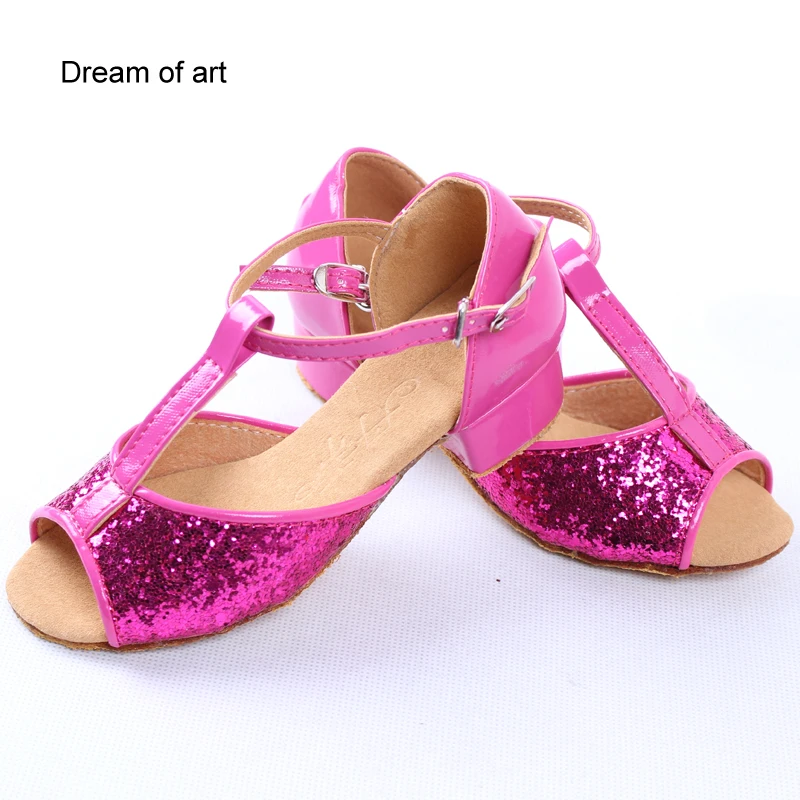 Lantin dance shoe Child Girl Ballroom dance shoe mid heel soft sole